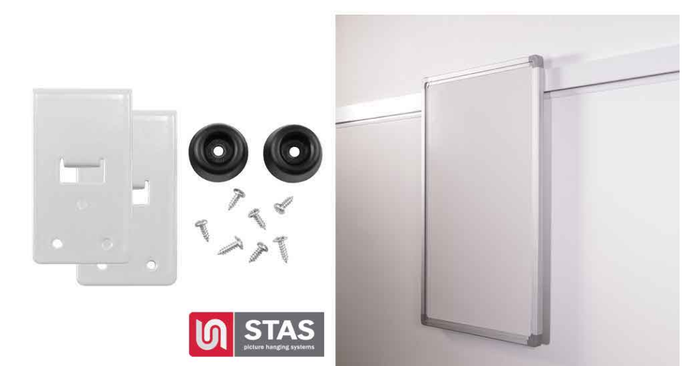 Stas Papergrip Hangerset - Whiteboard ophangsysteem